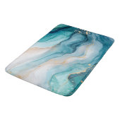 Emerald and Gold Marble Elegance Badematte (Schrägansicht)