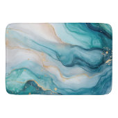 Emerald and Gold Marble Elegance Badematte (Vorderseite)