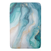 Emerald and Gold Marble Elegance Badematte (Vorderseite Vertikal)