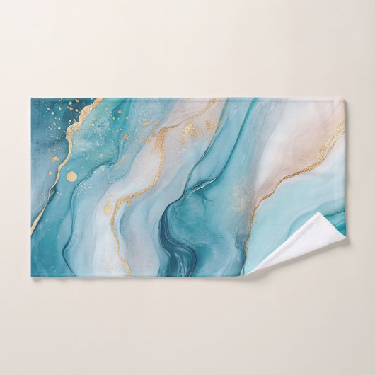 Emerald and Gold Marble Elegance Handtuch (Handtuch)