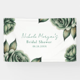Emerald and Gold Wedding Bridal Shower Banner