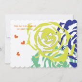 Emerald and Navy Moderne Hochzeit Einladung (Rückseite)