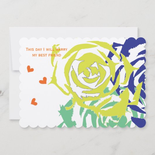 Emerald and Navy Moderne Hochzeit Einladung (Rückseite)