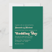 Emerald and Peach Fusion Retro Typografy Wedding