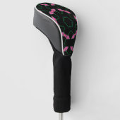 Emerald and Pink Kaleidoscope Golf Headcover (angewinkelt)