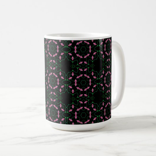 Emerald and Pink Kaleidoscope Kaffeetasse (VorderseiteRechts)