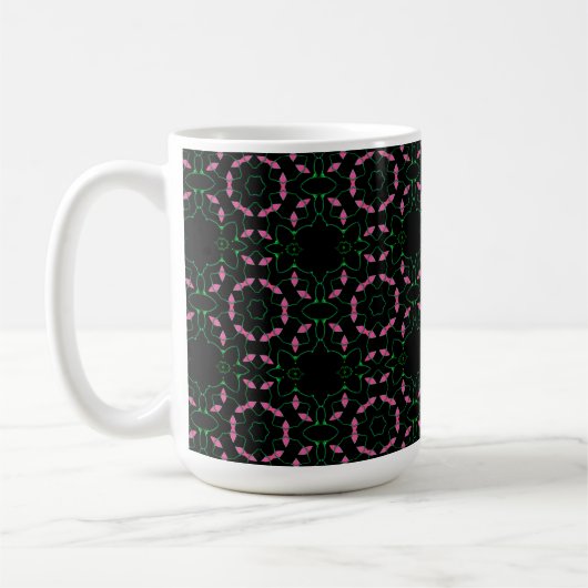 Emerald and Pink Kaleidoscope Kaffeetasse (Links)