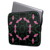 Emerald and Pink Kaleidoscope Laptopschutzhülle (Vorderseite Links)
