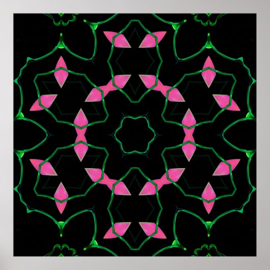Emerald and Pink Kaleidoscope  Poster (Vorne)