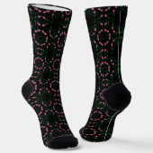Emerald and Pink Kaleidoscope Socken (Gewinkelt)
