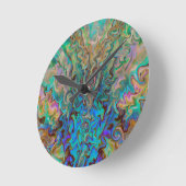 Emerald and Pink Runde Wanduhr (Winkel)