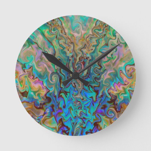 Emerald and Pink Runde Wanduhr (Vorderseite)