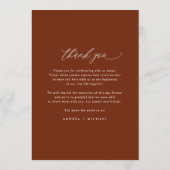 Emerald and Rust Burnt Orange Greenerenerity Weddi Menükarte (Rückseite)