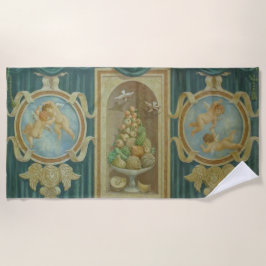 Emerald Angel Cherub Putti Gold Strandtuch