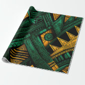 Emerald Ankara Elegance - Green African Ankara Geschenkpapier (Ungerollt)