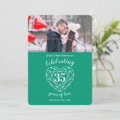 Emerald Anniversary 35 Jahre Foto Einladungen (Stehend Vorderseite)