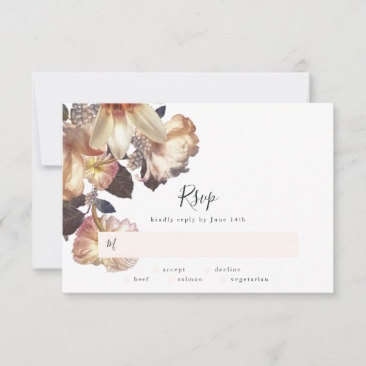 Emerald Antique Vintage Wedding RSVP Card (Vorderseite)