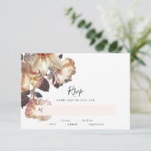 Emerald Antique Vintage Wedding RSVP Card (Stehend Vorderseite)