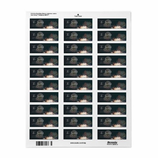 Emerald Antique Vintage Wedding Rücksendeadresse (Vorne)