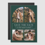 Emerald Arch Photo Collage Wedding Save the Date Magneteinladung (Vorne/Hinten)