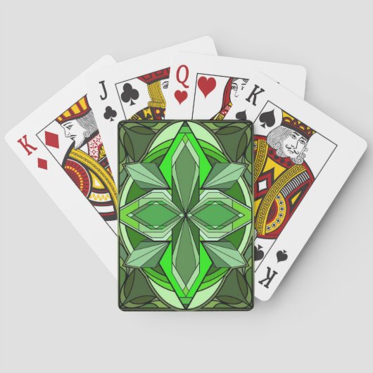 Emerald Art Deco Playing Cards mit grüner Oberfläc Spielkarten (Rückseite)
