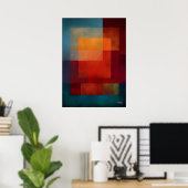 Emerald Aurora Color Field Abstract Modern Wall  Poster (Heimbüro)