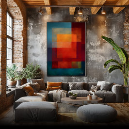 Emerald Aurora Color Field Abstract Modern Wall  Poster