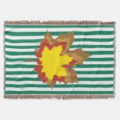 Emerald Autumnal Streifen mit Blätter Decke (Vorderseite)