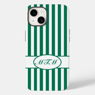 Emerald-Autumnal-Streifen mit Monogramm Case-Mate iPhone Hülle