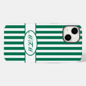 Emerald-Autumnal-Streifen mit Monogramm Case-Mate iPhone Hülle (Rückseite (Horizontal))