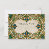 Emerald Barock Islamische Hochzeit Dankeskarte (Vorderseite)