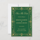 Emerald Barock Luxus-Keltisch Save The Date (Vorderseite)