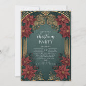 Emerald Barock Weihnachten Einladung (Vorderseite)