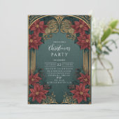 Emerald Barock Weihnachten Einladung (Stehend Vorderseite)