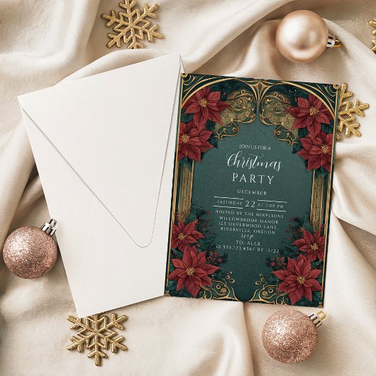 Emerald Barock Weihnachten Einladung