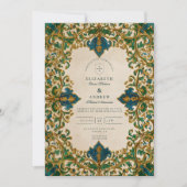 Emerald Baroque Islamic Wedding Einladung (Vorderseite)