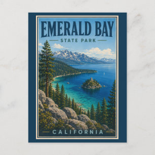 Emerald Bay State Park California Illustration Postkarte