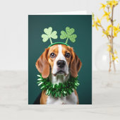 Emerald-Beagle-Shamrock-Spaßkarte Karte (Gelbe Blume)