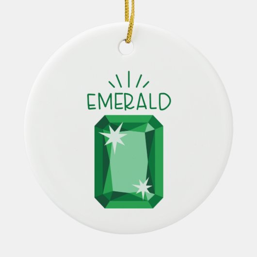 Emerald Birthstone Keramik Ornament (Vorne)