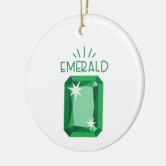 Emerald Birthstone Keramik Ornament (Links)