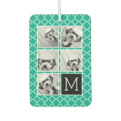 Emerald & Black Instagram 5 Foto Collage Monogramm Autolufterfrischer (Vorderseite)