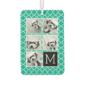 Emerald & Black Instagram 5 Foto Collage Monogramm Autolufterfrischer (Rückseite)