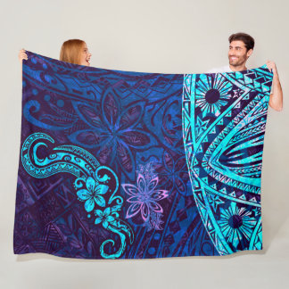 Emerald Blau Spritzer Von Tie Dye Glückselige Inse Fleecedecke