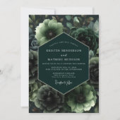 Emerald Bloom Opulent Wedding Einladung (Vorderseite)