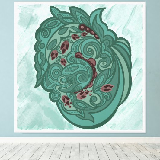 Emerald Blossoms Leinwanddruck (Insitu (Holzboden))