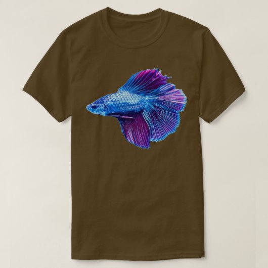 Emerald Blue Betta Siamese Fish T-Shirt (Design vorne)