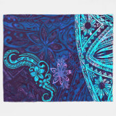 Emerald Blue Splash Of Tie Dye Blissful Island 550 Fleecedecke (Vorderseite (Horizontal))