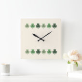 Emerald Blüh Quadratische Wanduhr (Zuhause)