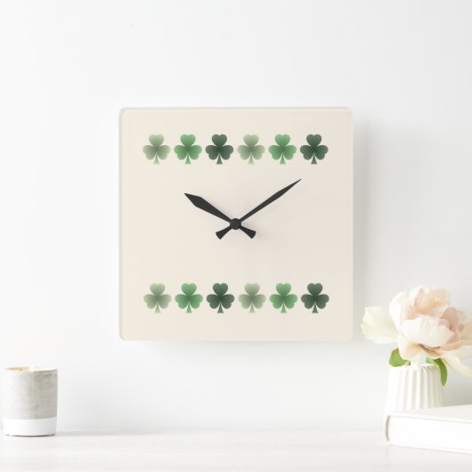 Emerald Blüh Quadratische Wanduhr (Zuhause)