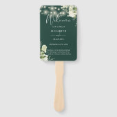 Emerald Blumengirlanden-Lichter Hochzeitsprogramm Fächer (Vorderseite)